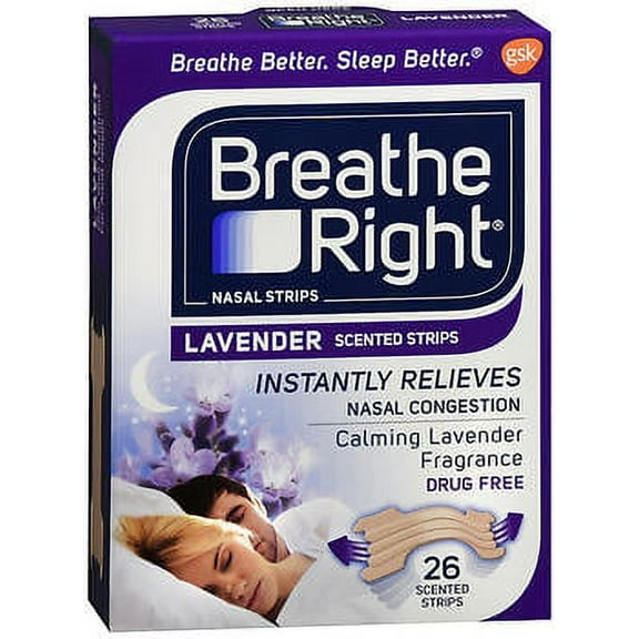 Breathe Right Nasal Strips Lavender Scented - 26 ct
