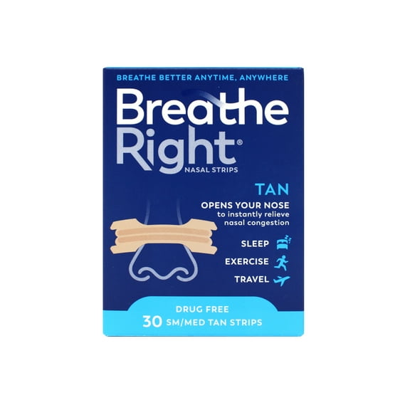 Breathe Right Nasal Strips Original Tan Small/Medium 30 ea