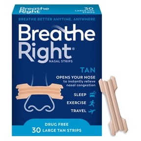 Breathe Right Original Nasal Strips, Tan Nasal Strips, Large, 30 Count