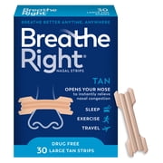 Breathe Right Original Nasal Strips, Tan Nasal Strips, Large, 30 Count