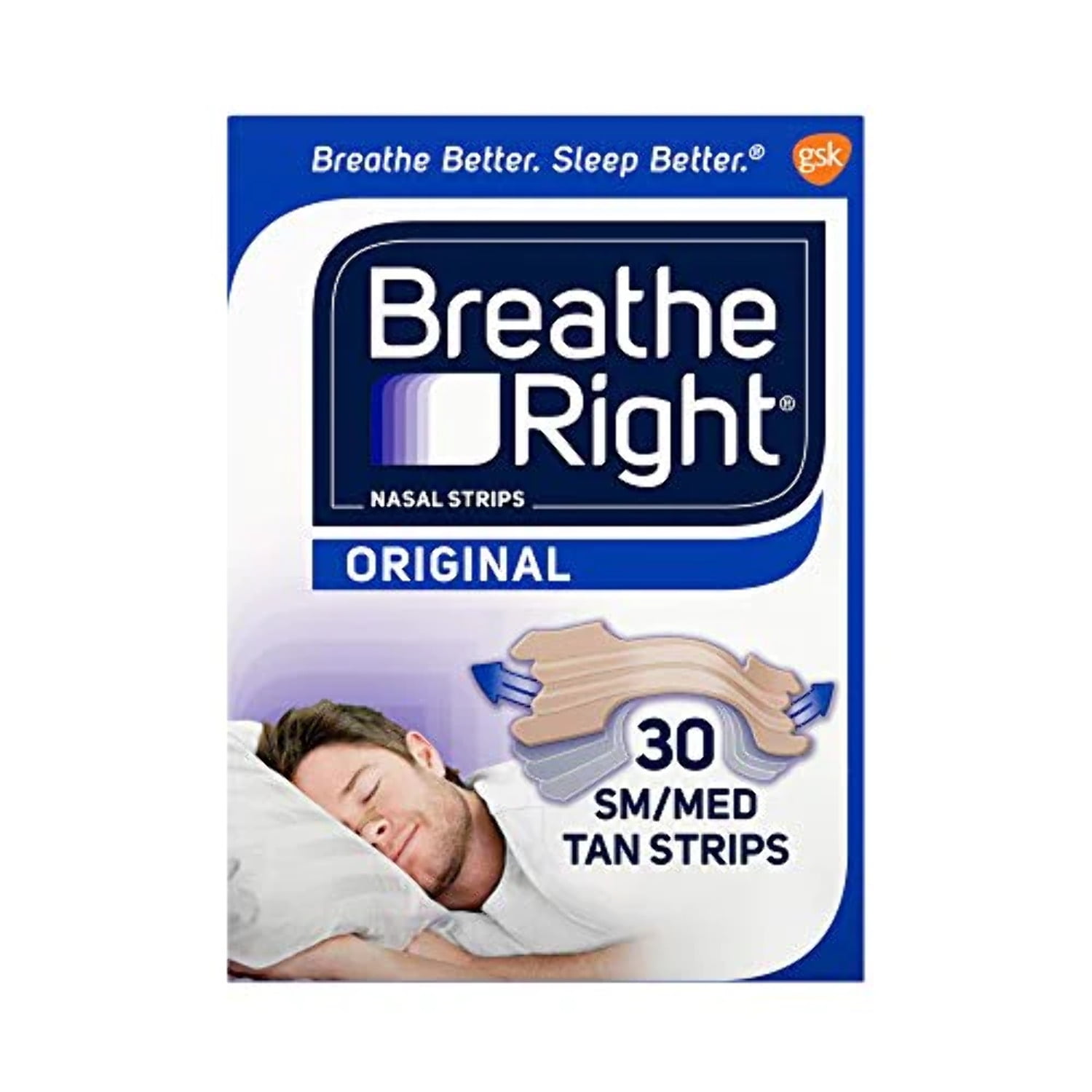 Breathe Right Original Nasal Strips, Tan Nasal Strips, Sm/Med, Help Stop  Snoring, Drug-Free Snoring Solution & Instant Nasal Congestion Relief  Caused By Colds & Allergies, 30 Ct. 