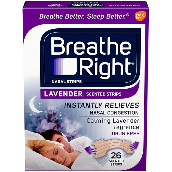 Breathe Right Scented Nasal Strips, Lavender 26 ea
