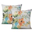 thumbnail image 1 of Breathe Spring Indoors: 16x16inch Cream Wildflower Throw Pillow Covers - Farmhouse Decor Cushions Ideal for Couch, Sofa & Outdoor Decorations, Set of 2, 1 of 7