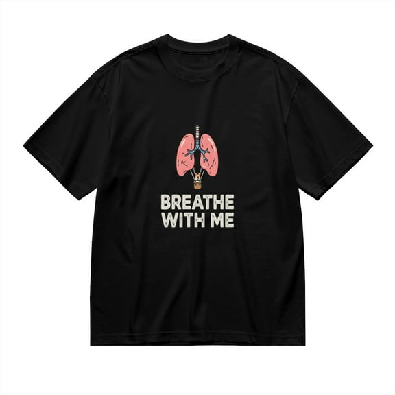Breathe With Me, Bear In Hot Air Balloon Print, Vintage T Shirt, Cotton T-Shirt for Men, 23483469,XL