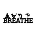 thumbnail image 1 of Breathe With Yoga Poses Metal Wall Sign - Metal Home Decor Decorative Accent Metal Art Wall Sign - Available in 3 Sizes / 13 Colors, 1 of 6