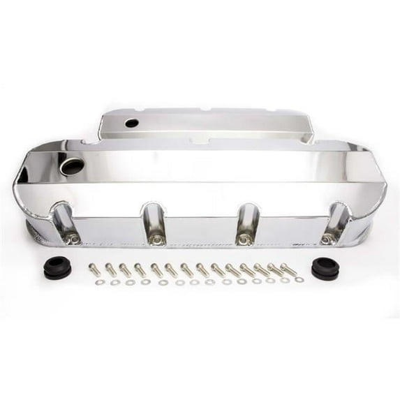 Breather Holes Fabricated Aluminum Chrome Smooth -Tall Valve Covers - Big Block Chevy