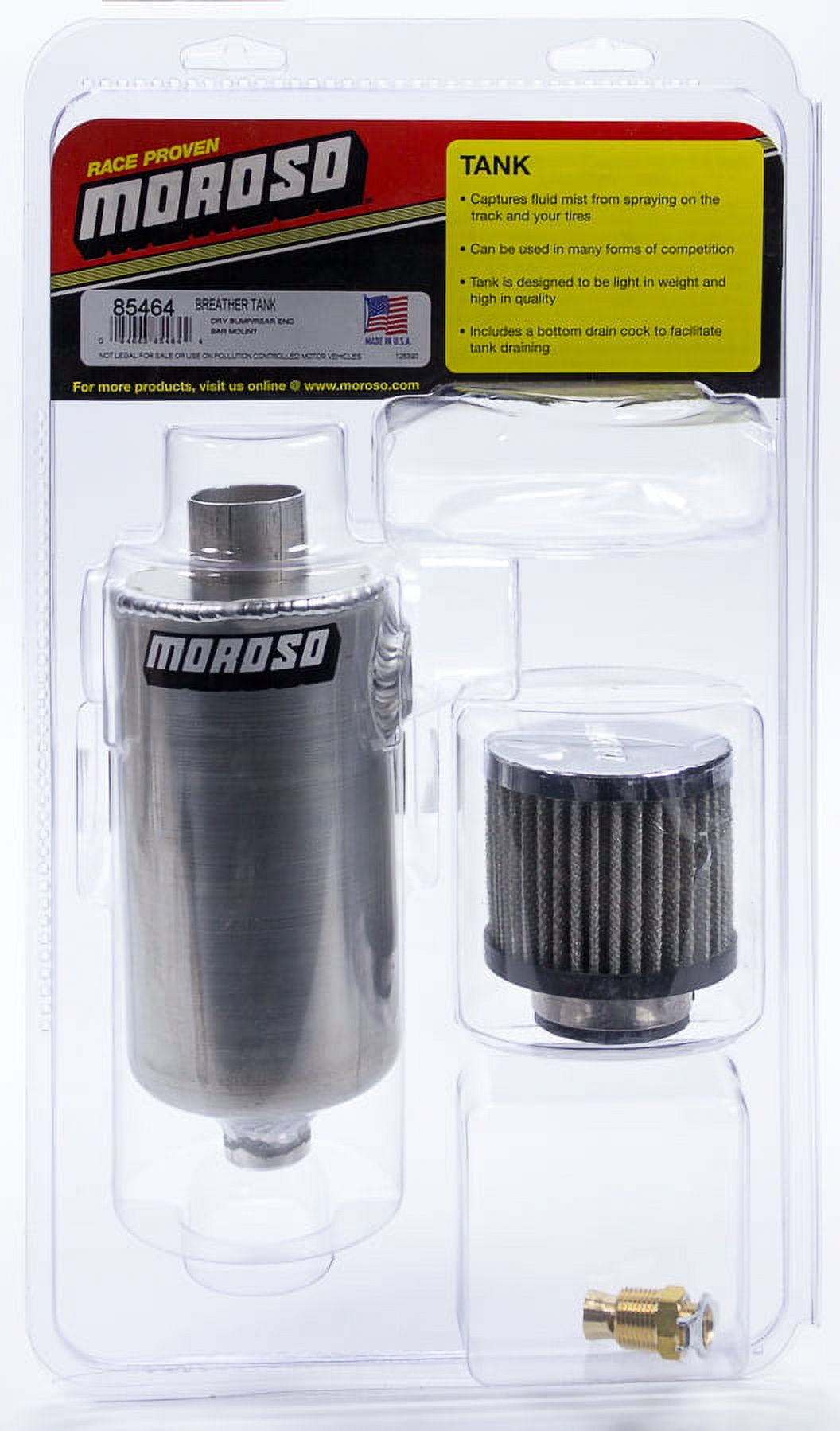 Moroso Breather Tank - Dry Sump Rear End Bar Mount Style Moroso Breather Tank - Dry Sump Rear End Bar Mount Style