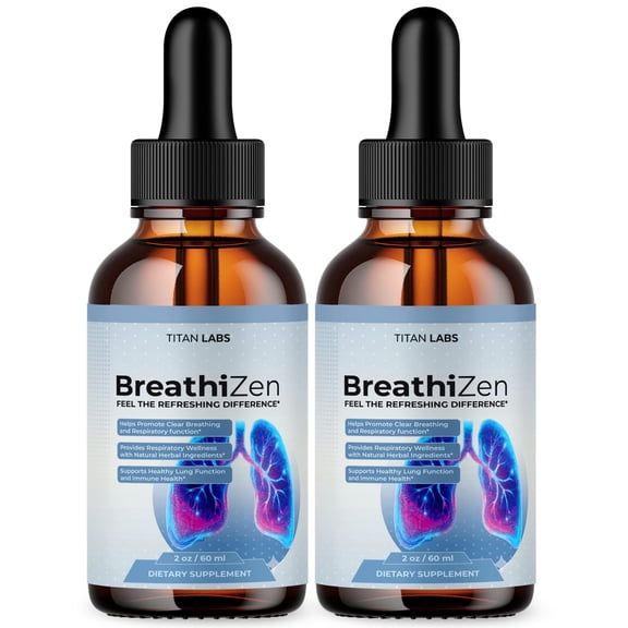 BreathiZen Respiratory Blend Drops Advanced Formula Lung Support Breathi Zen (2 Pack)
