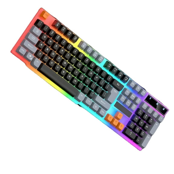 Breathing Backlits Gaming Keyboard 104Keys, Ergonomic USB Wire Keyboard USB Cable for PC Wire Connection Keyboard