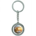 thumbnail image 1 of Breathing Fire Gold Fantasy Spinning Round Metal Key Chain Keychain Ring, 1 of 1