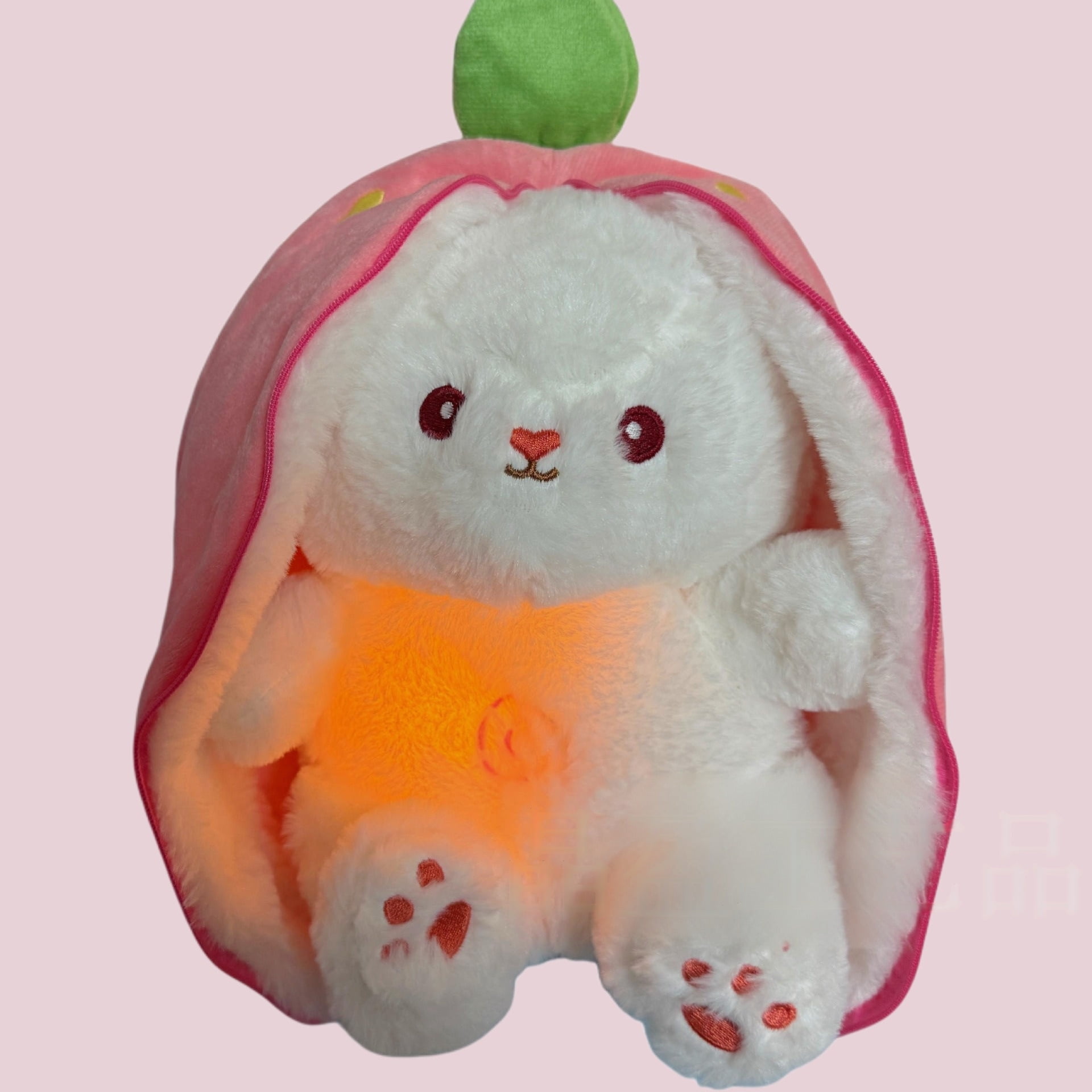 Breathing Glowing Avocado Donkey Stuffed Plush Soothing Doll Children's Bedtime Companion Toy Strawberry Rabbit Plush Doll Gifts