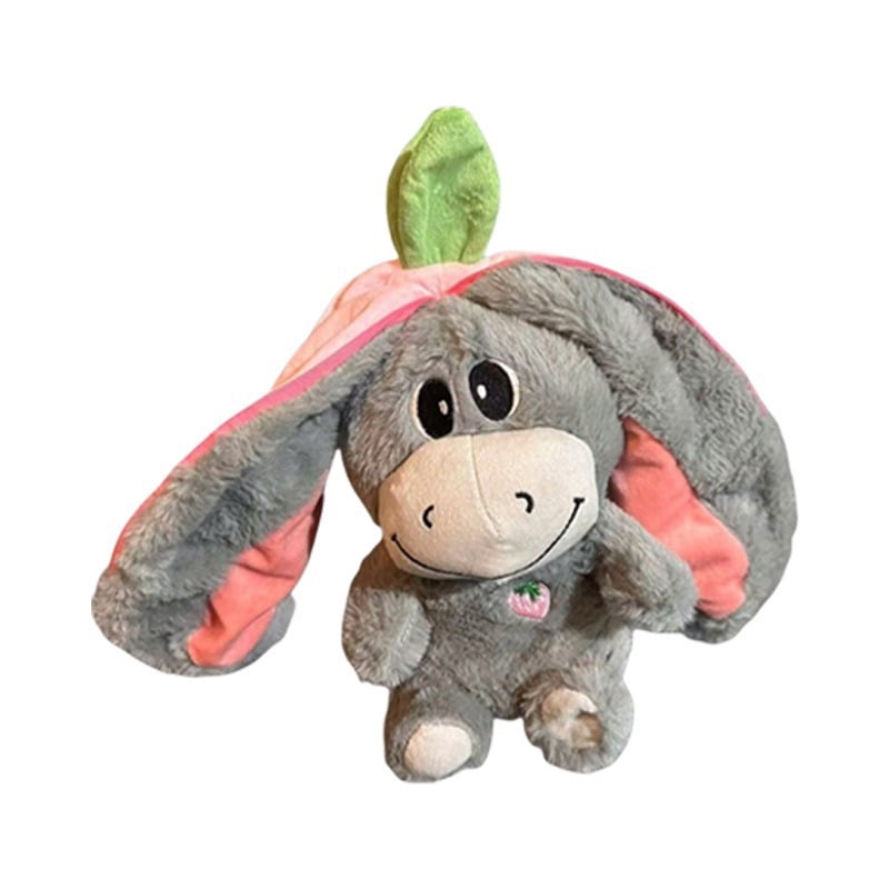 Breathing Glowing Avocado Donkey Stuffed Plush Soothing Doll Children's Bedtime Companion Toy Strawberry Rabbit Plush Doll Gifts