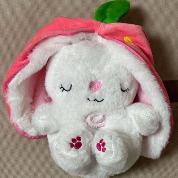 Breathing Glowing Avocado Donkey Stuffed Plush Soothing Doll Children's Bedtime Companion Toy Strawberry Rabbit Plush Doll Gifts