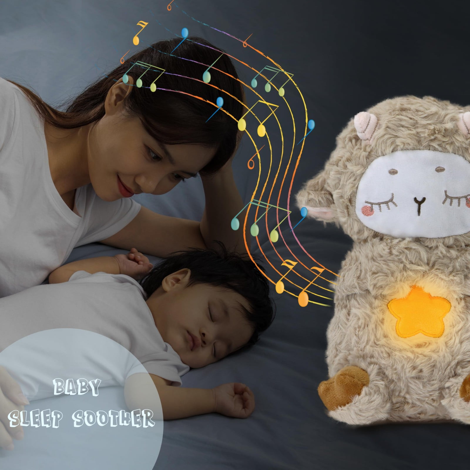 Breathing Stuffed Animal Portable Plush Baby Toy Soothing Breathing ...
