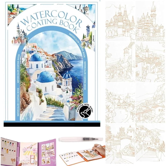 Breathly Creative Stress Relief Set, New 2026 Watercolor Painting Set, Adult Watercolor Painting Book, Suitable for Beginners.