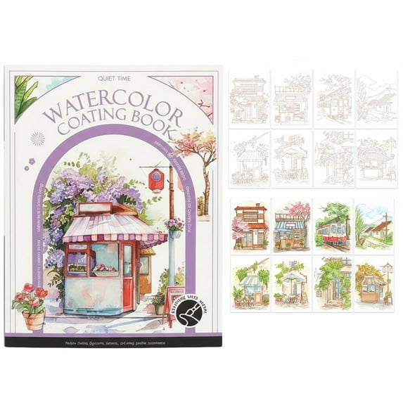 Breathly Stress Relief Kit Watercolor Painting Book Watercolor for Adults Arts and Crafts Stress-Relieving DIY Foldable Paint Book Art Kit 5ml