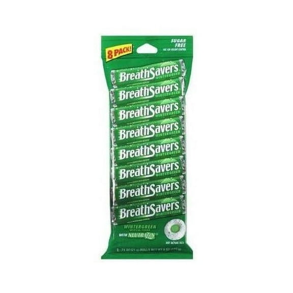 Breathsavers Wintergreen Mints, 0.75-Ounce Rolls (Pack Of 8)