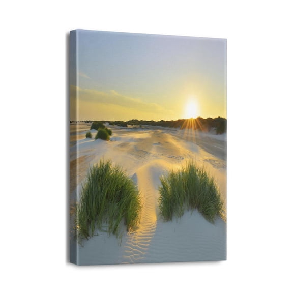 Breathtaking 12X16inch Summer Ocean Waves Canvas Wall Art Beach Seascape Painting with Fine Details Perfect Home Office Wall Décor to Enhance Any Living Room.