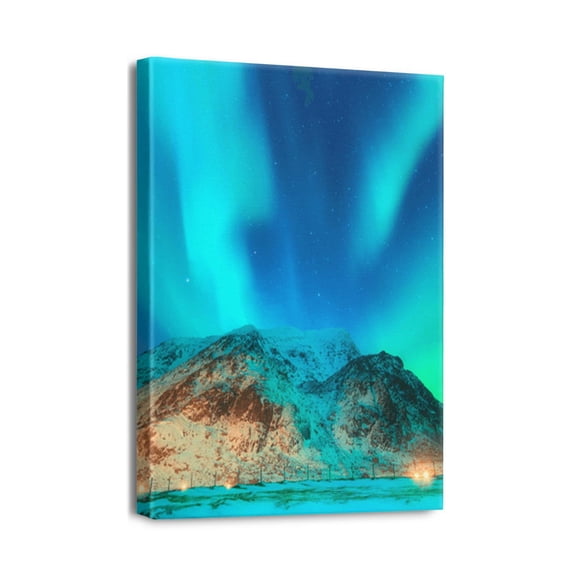 Breathtaking Aurora Canvas Art Wall Decor for Living Room, Bedroom, Office Spaces (12x16inch)