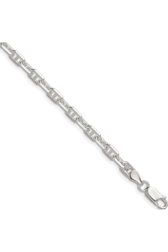 Breathtaking Dazzling Beautiful Sterling Silver Polished and D/C 4.75mm Mariner Link Chain Delicate Elegant Treasure-worthy