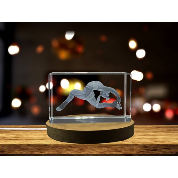 Breathtaking Figure Skater 3D Engraved Crystal Gift - Stunning 3D Crystal Decor