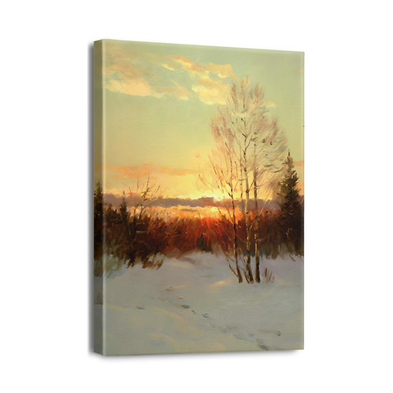 Breathtaking Forest Sunset12x16 Oil Paintings & Wall Art Prints, Vintage Home Office Decor Accent