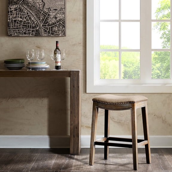 Breathtaking Saddle Counter Stool With Copper Nail Head Trim Piece Upholstery And Detailing