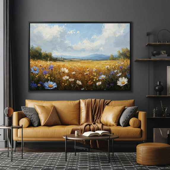 Breathtaking Wildflower Landscape, Nature Scene Poster, Farmhouse Decor, Floral Art, Housewarming Gift, Ready To Hang Home Decor, 16x24 UNFRAMED