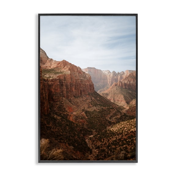 Stupell Industries Breathtaking Zion Canyon View Black Framed Giclee Art, design by Jade Sharp Photo, 24 x 16