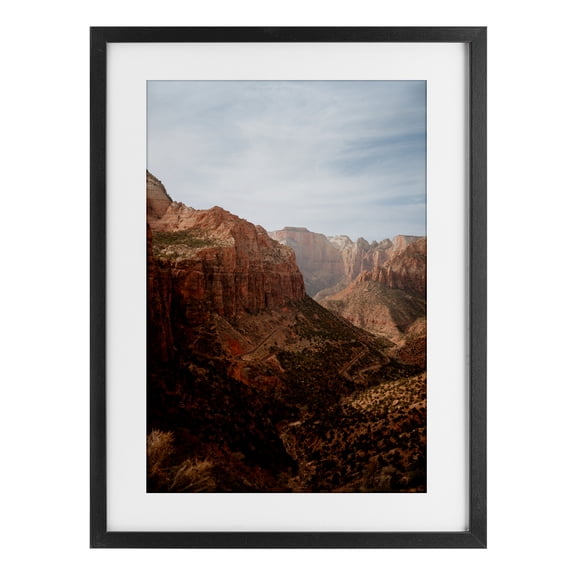 Stupell Industries Breathtaking Zion Canyon View Black Framed Print Under Glass, design by Jade Sharp Photo, 20 x 14