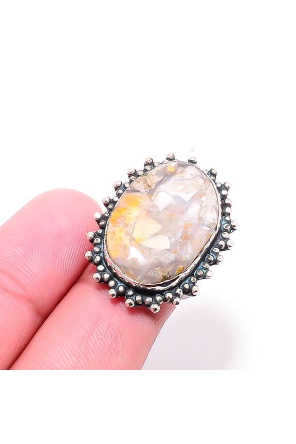 Brecciated Mookaite - Australia Handmade 925 Sterling Silver Ring S.6.5 R16