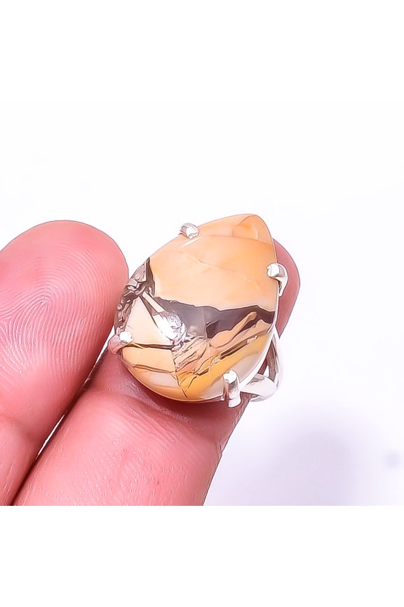 Brecciated Mookaite - Australia Solitaire Gemstone 925 Sterling Silver Ring S.6 R33, Beautiful Jewelry For Woman & Gi, New Year Sale, Valentin's Day G