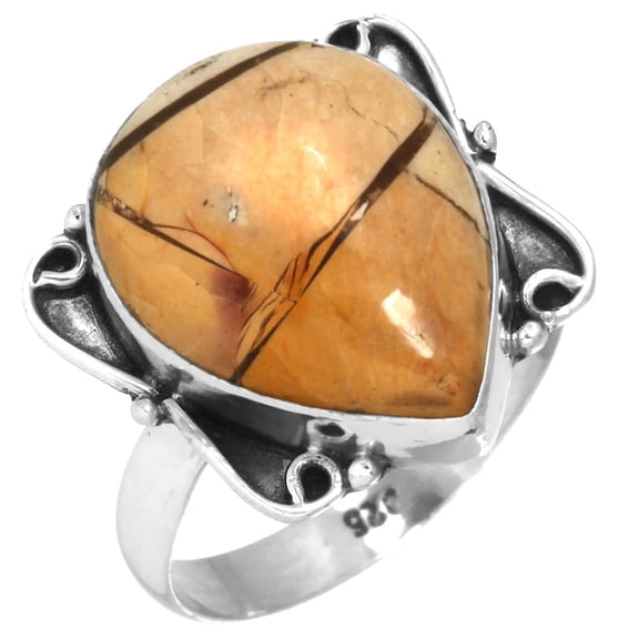 Brecciated Mookaite Ring 925 Sterling Silver Women Jewelry