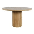 thumbnail image 1 of Breck Solid Wood 48" Round Mid-Century Modern Fluted Pedestal Dining Table, 1 of 7