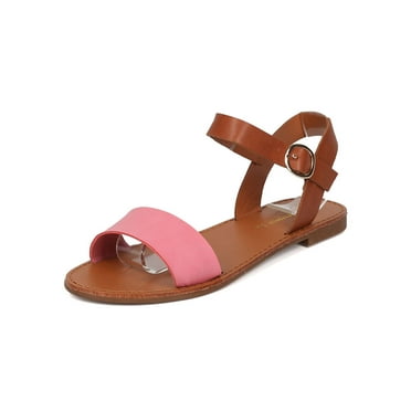 Breckelle's Kylee-13 Fuchsia Fashion Open Toe Adjustable Ankle Strap Sandals (Fuschia, 7.5)