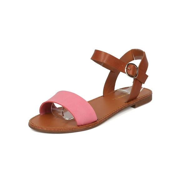Breckelle's Kylee-13 Fuchsia Fashion Open Toe Adjustable Ankle Strap Sandals
