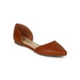 thumbnail image 1 of Breckelles CE02 Women Leatherette Pointy Toe D'orsay Classic Slip On Flat, 1 of 5