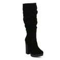 thumbnail image 1 of Breckelles DE09 Women Knee High Suede Platform Chunky Heel Slouch Boot, 1 of 5