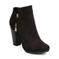 thumbnail image 1 of Breckelles GA26 Women Faux Suede Zippered Chunky Heel Bootie, 1 of 5