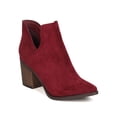 thumbnail image 1 of Breckelles GB04 Women Faux Suede Pointy Toe Slit Panel Chunky Heel Bootie, 1 of 5