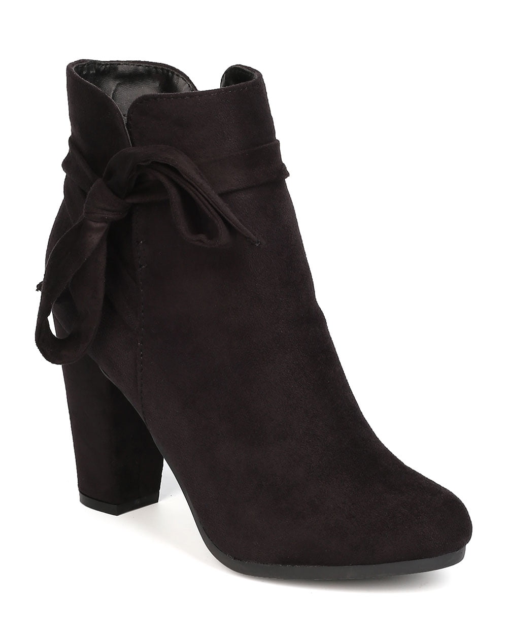 Faux suede shop wraparound heels