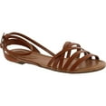 thumbnail image 1 of Breckelles Indio-11 Women Leatherette Open Toe Strappy Slingback Wrap Sandal, 1 of 4