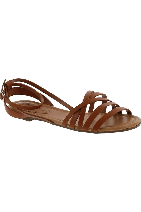 Indio-11 Women Leatherette Open Toe Strappy Slingback Wrap Sandal