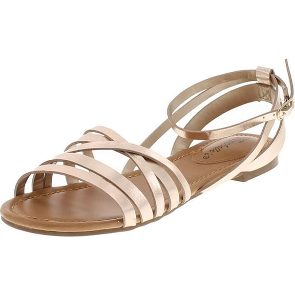 Breckelles Indio-21 Women Leatherette Open Toe Strappy Slingback Wrap Sandal