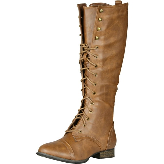 Breckelles Outlaw-13 Women's Ankle Strap Tall Riding Boots