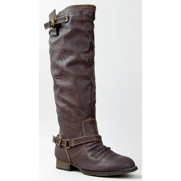 Breckelles Outlaw-81 Women's Red Zipper Tall Riding Boots