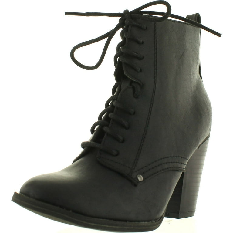 Breckelles Women s Heather 31 Lace Up Combat Boot Walmart