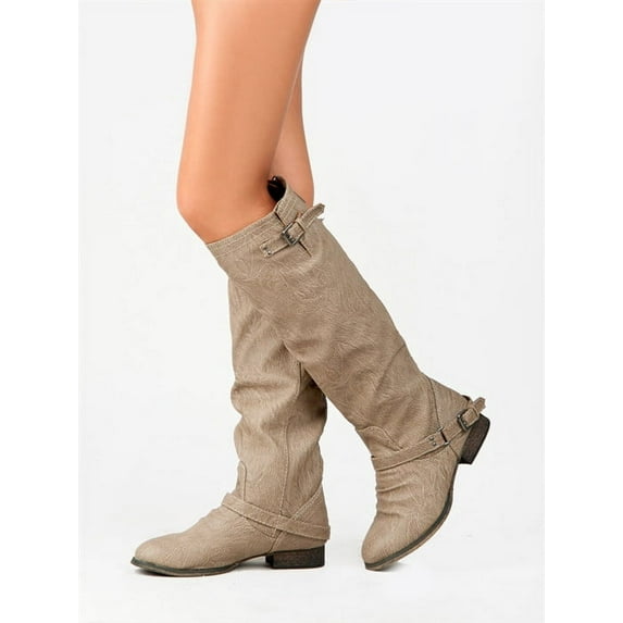 Breckelles Womens Outlaw-81 Western Riding Equestrian Knee High Casual Boots (6.5)