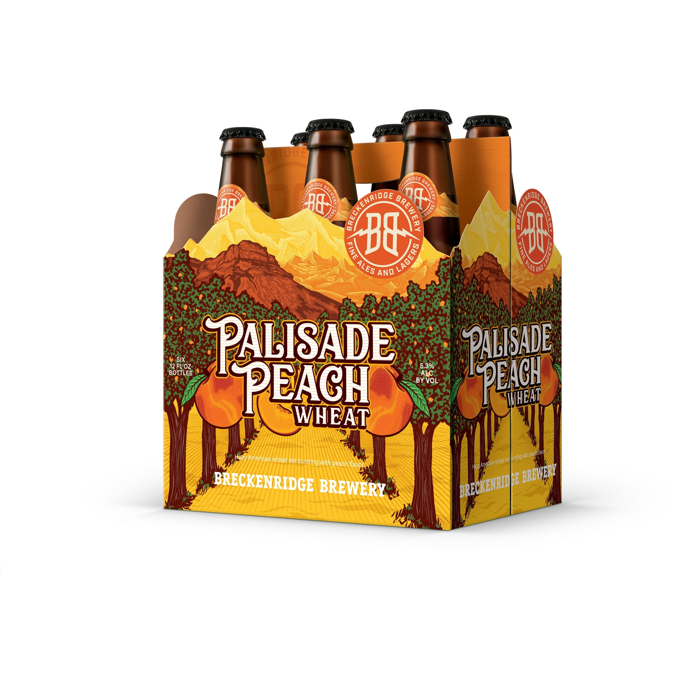 Breckenridge Brewery, Palisade Peach, Wheat, Craft Beer, 6 pack, 12 fl oz Glass bottle, 5.3% ABV