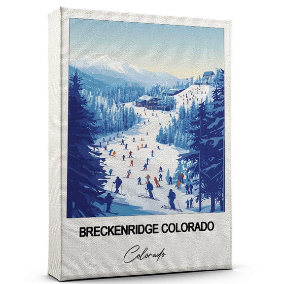 Breckenridge Colorado Travel Print on Canvas Colorado Canvas Great for Travel Enthusiasts, Perfect for Home & Office Decor